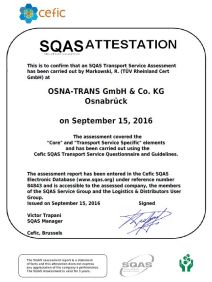 Zertifiziert nach SQAS